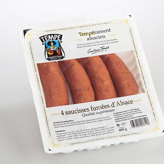 SAUCISSES FUMEES D'ALSACE X 4